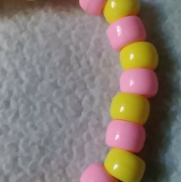pink and yellow kandi bracelet - Picture 4 of 5